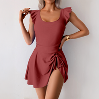 Terracotta Ruffle Sleeve